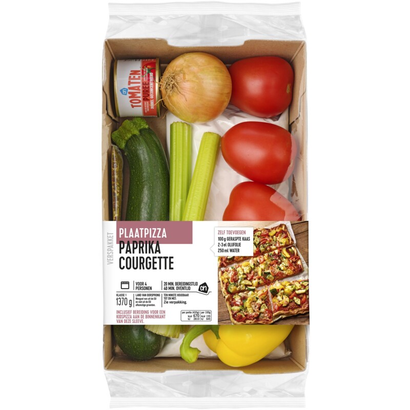 Een afbeelding van AH Plaatpizza paprika courgette verspakket