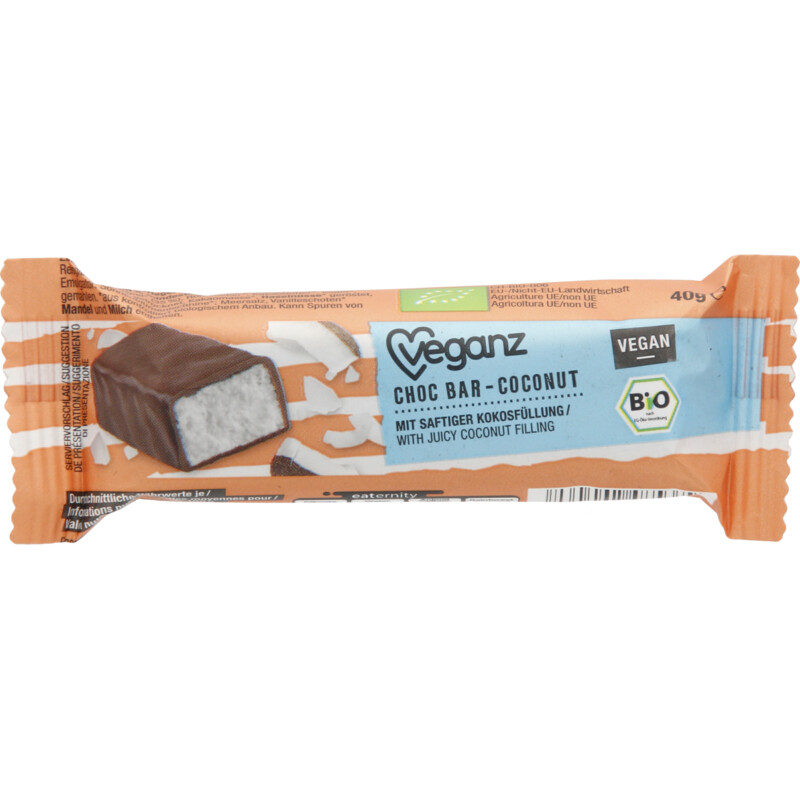 Een afbeelding van Veganz Choc bar coconut