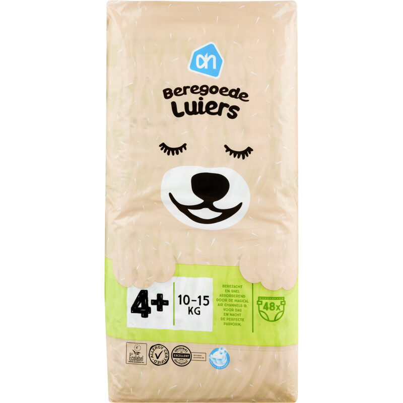 Een afbeelding van AH Beregoede luiers maxi plus maat 4+