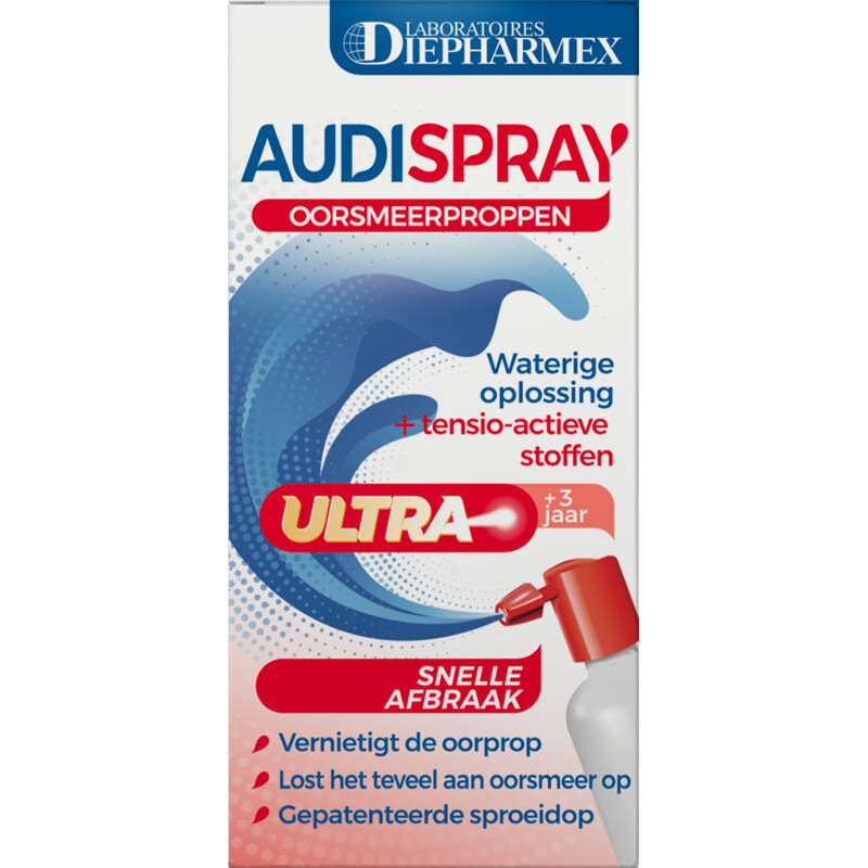 Audispray Ultra bij oorsmeerprop