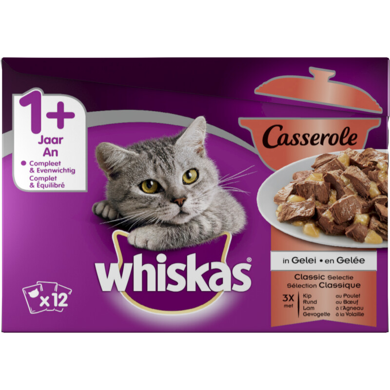Een afbeelding van Whiskas Adult 1+ casserole classic in gelei