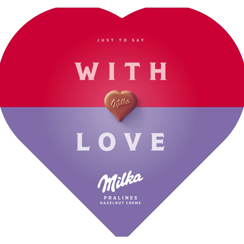 Een afbeelding van Milka With love pralines hazelnut creme