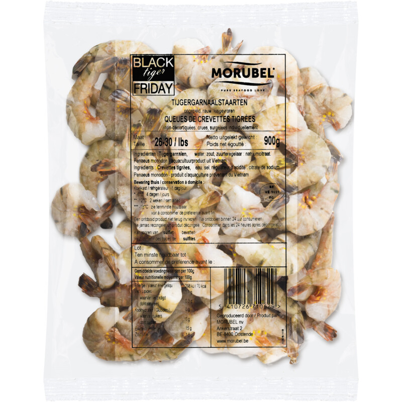 Een afbeelding van Morubel Tijgergarnaalstaarten bel