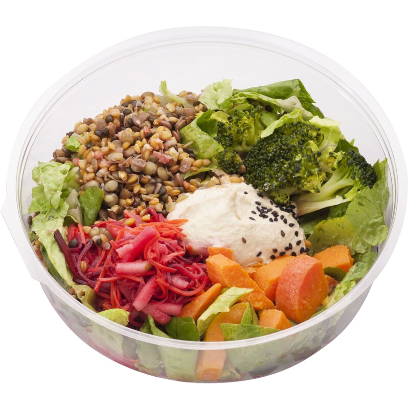 Een afbeelding van AH Saladbowl zoete aardappel, geitenkaas