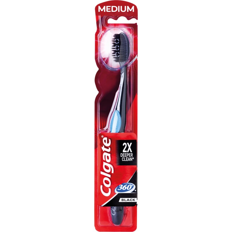 Een afbeelding van Colgate Charcoal black medium tandenborstel