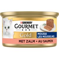 Encommium Getalenteerd Nieuwjaar Gourmet Gold mousse zalm kattenvoer nat bestellen | Albert Heijn