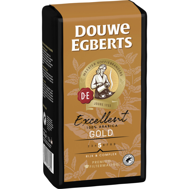 Een afbeelding van Douwe Egberts Excellent gold filtermaling