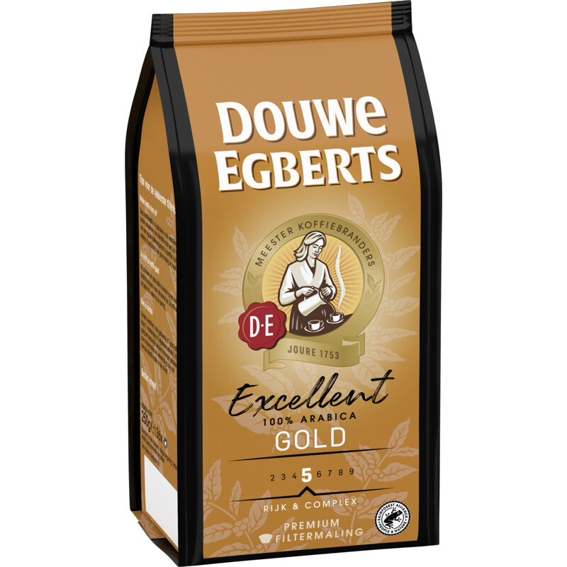 Een afbeelding van Douwe Egberts Excellent gold filtermaling