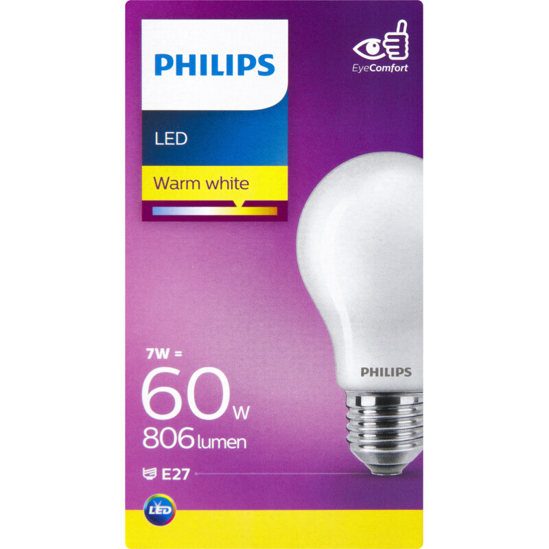 Een afbeelding van Philips Led fil standaard mat E27 60W