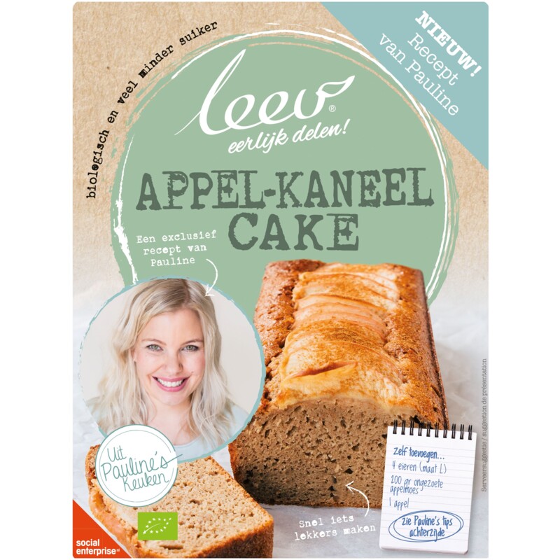 Een afbeelding van Leev Pauline bio mix APPL-KANL CAKE lg suiker