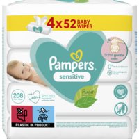 Albert Heijn Pampers Sensitive babydoekjes 4-pack aanbieding