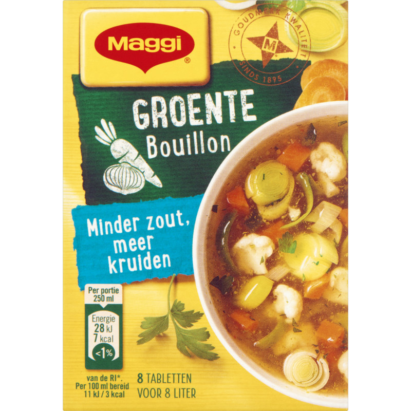 Een afbeelding van Maggi Groente bouillon minder zout