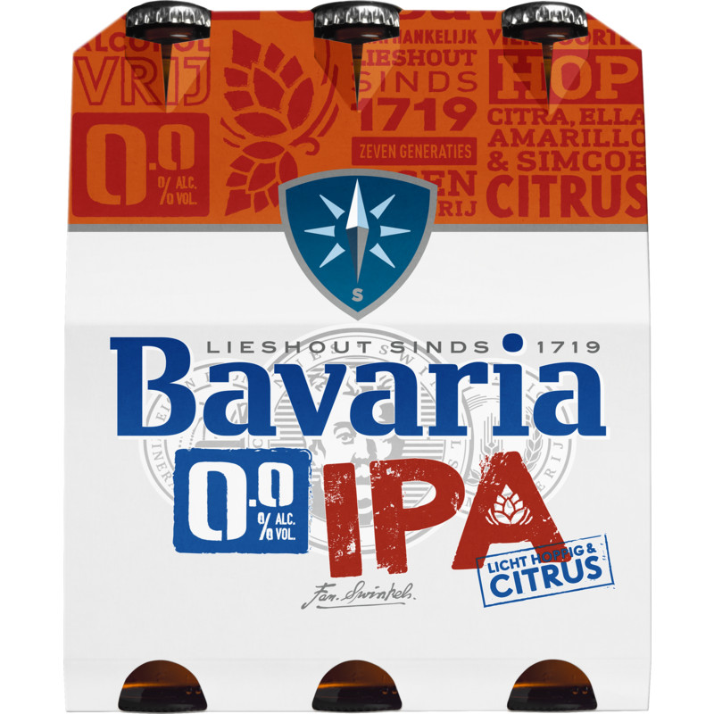 Een afbeelding van Bavaria 0.0% IPA alcoholvrij 6-pack