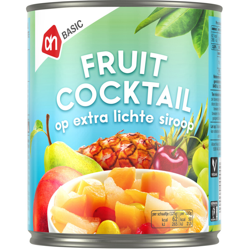 Een afbeelding van AH BASIC Fruitcocktail Op Siroop 825 gr