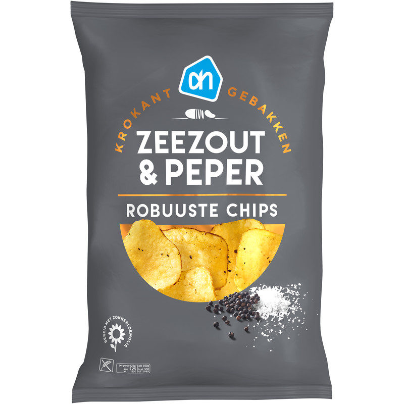 Een afbeelding van AH Robuuste chips zeezout en peper