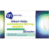 Een afbeelding van AH Paracetamol zetpillen kind 120 mg