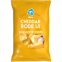 Een afbeelding van AH Robuuste chips cheddar & rode ui