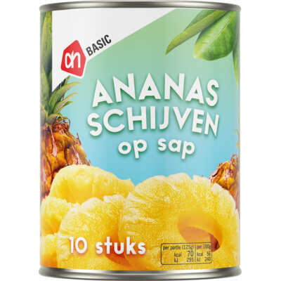 AH BASIC Ananas schijven op sap bestellen | Albert Heijn