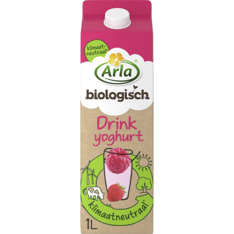Een afbeelding van Arla Biologisch drinkyoghurt framboos aardbei