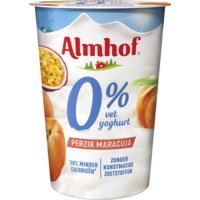 Een afbeelding van Almhof 0% Vet yoghurt perzik-maracuja