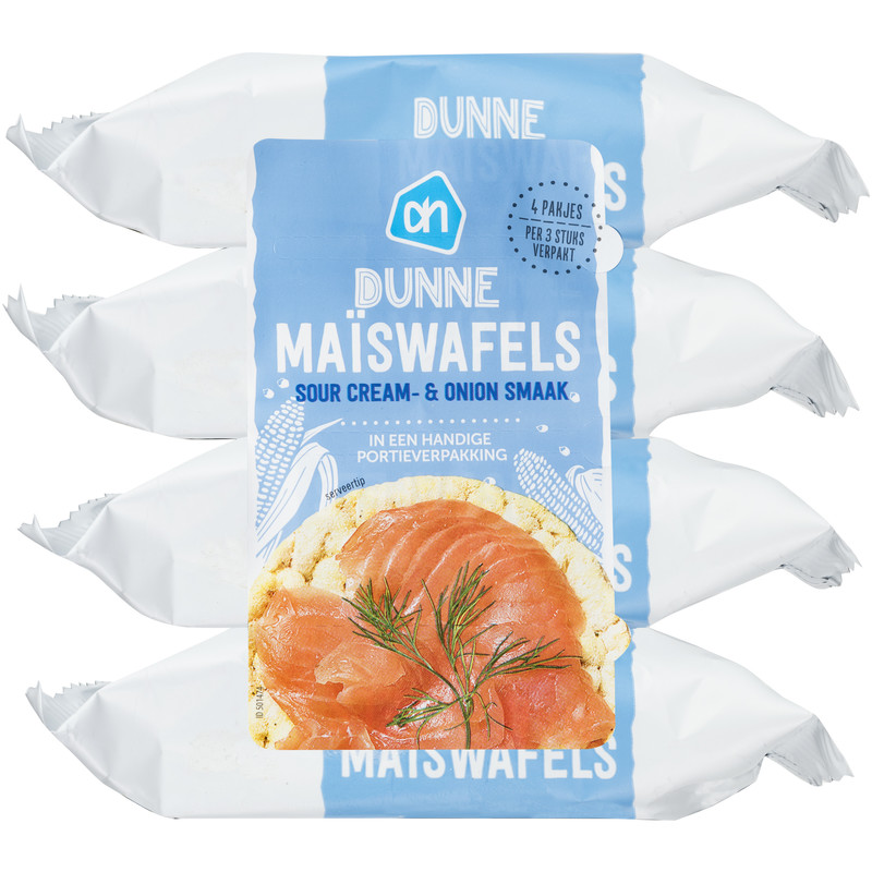 Een afbeelding van AH Dunne maiswafels sour cream 4-pack