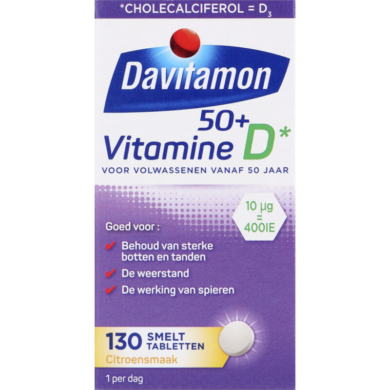 Een afbeelding van Davitamon Vitamine D smelttabletten 50+