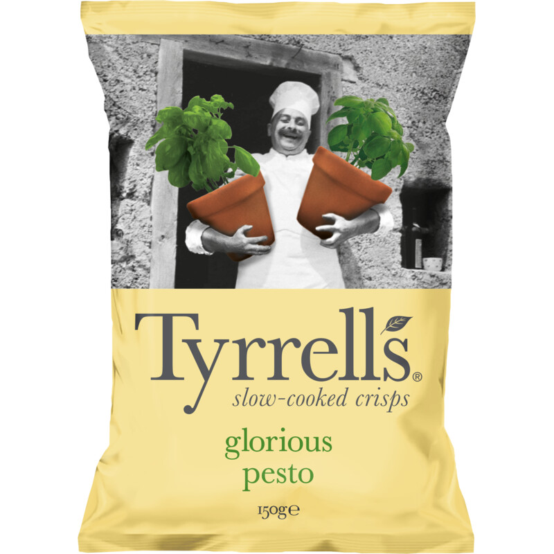 Een afbeelding van Tyrrells Chips pesto parmesan