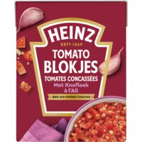 Een afbeelding van Heinz Tomaten blokjes met knoflook