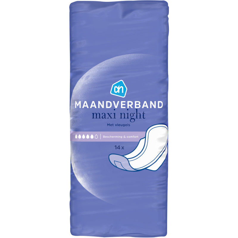 Een afbeelding van AH Maandverband maxi night met vleugels