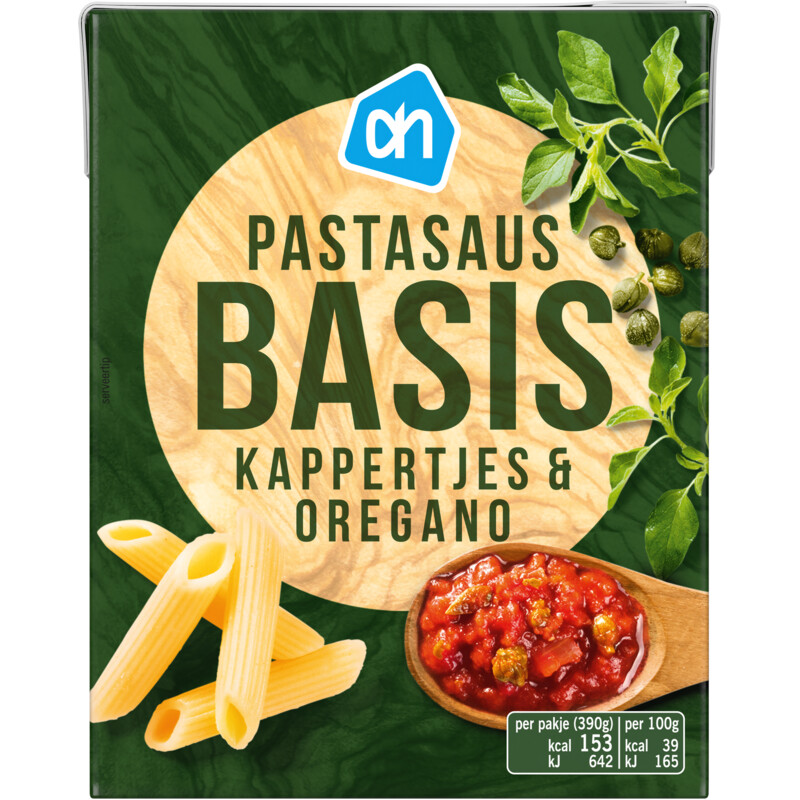 Een afbeelding van AH Basis pastasaus kappertjes & oregano