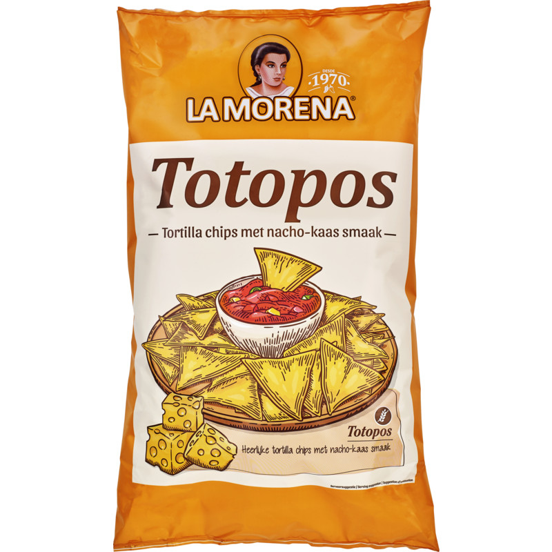 Een afbeelding van La Morena Tortilla chips met nacho-kaassmaak
