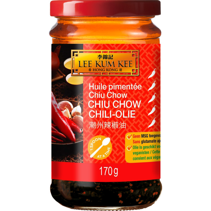 Een afbeelding van Lee kum kee Chiu chow chili-olie