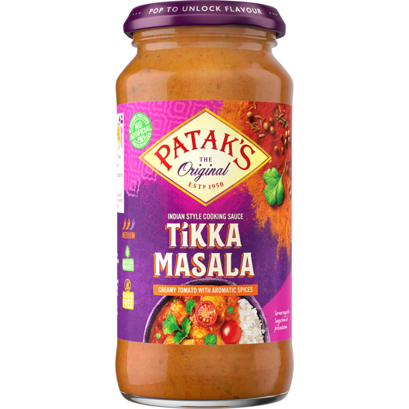 Een afbeelding van Patak's Tikka masala saus