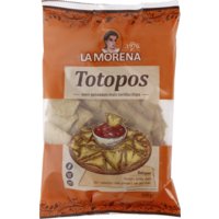Een afbeelding van La Morena Totopos gele mais tortilla chips