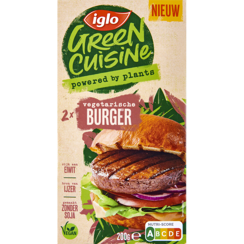 Een afbeelding van Iglo Green cuisine vegetarische burgers