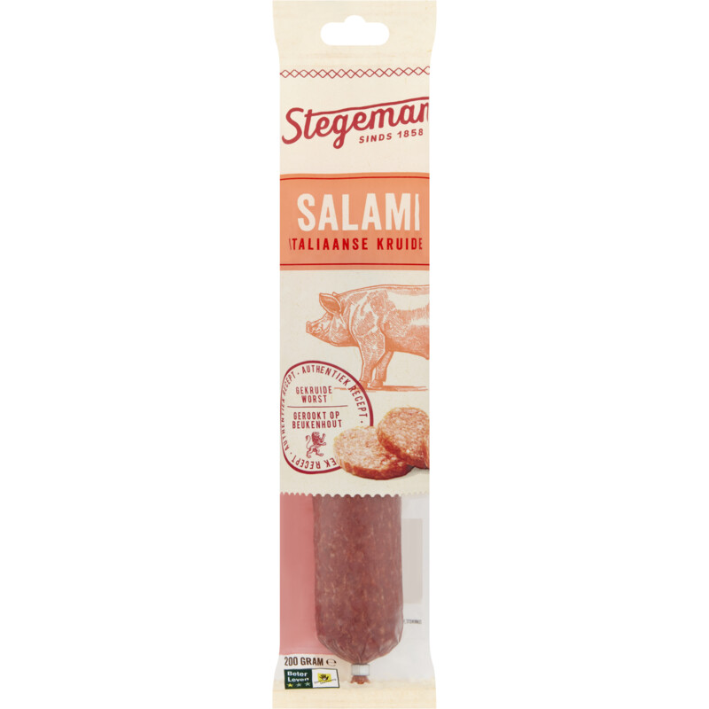 Een afbeelding van Stegeman Salami Italiaanse kruiden