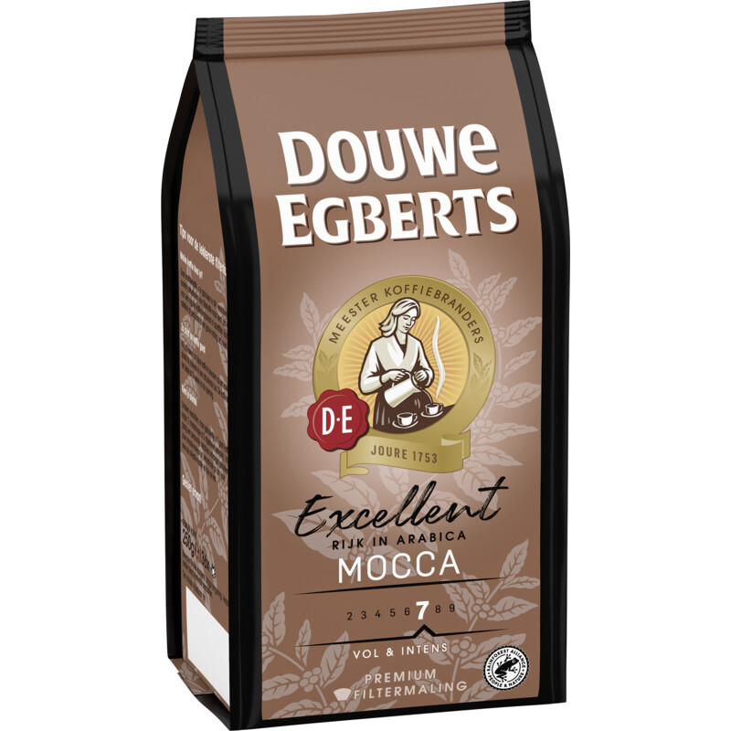Een afbeelding van Douwe Egberts Excellent mocca filtermaling
