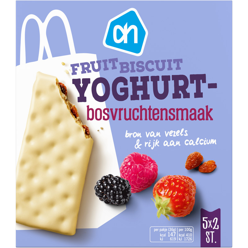 Een afbeelding van AH Fruitbiscuit yoghurt bosvruchtensmaak