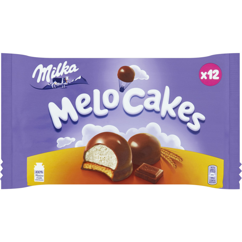 Een afbeelding van Milka Melo cakes chocolade cakejes