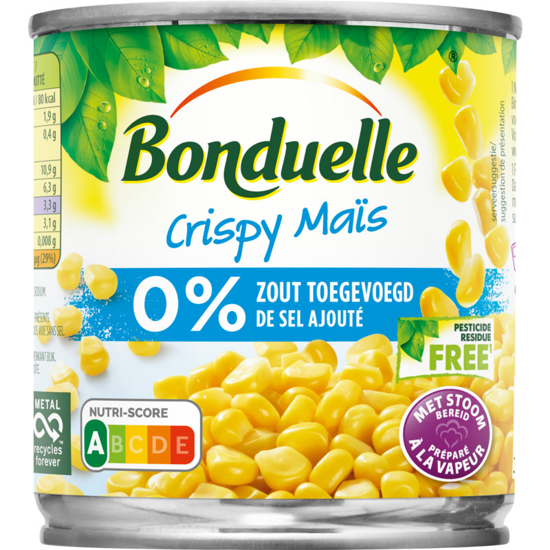 Een afbeelding van Bonduelle Crispy mais 0% zout toegevoegd