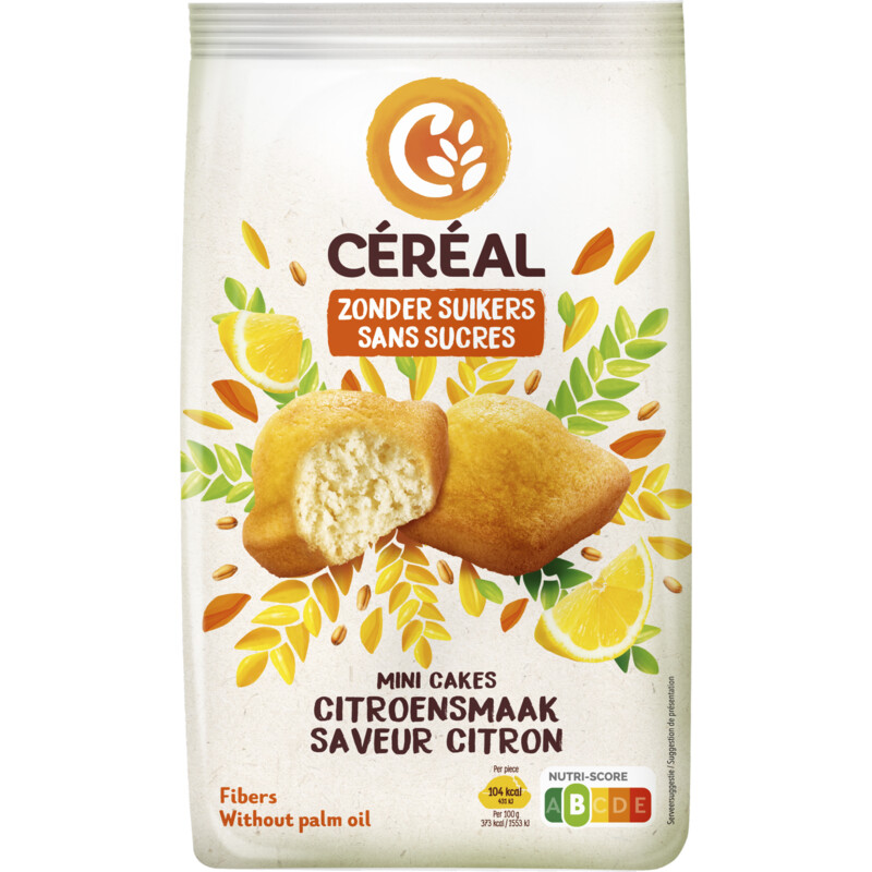 Céréal Mini cakes citroensmaak zonder suikers