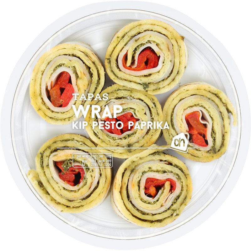 Een afbeelding van AH Wrap kip pesto paprika