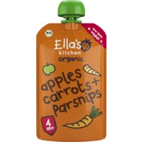 Een afbeelding van Ella's kitchen Wortels, appels + pastinaak 4m+ bio
