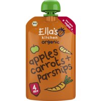 Een afbeelding van Ella's kitchen Wortels, appels + pastinaak 4+ bio