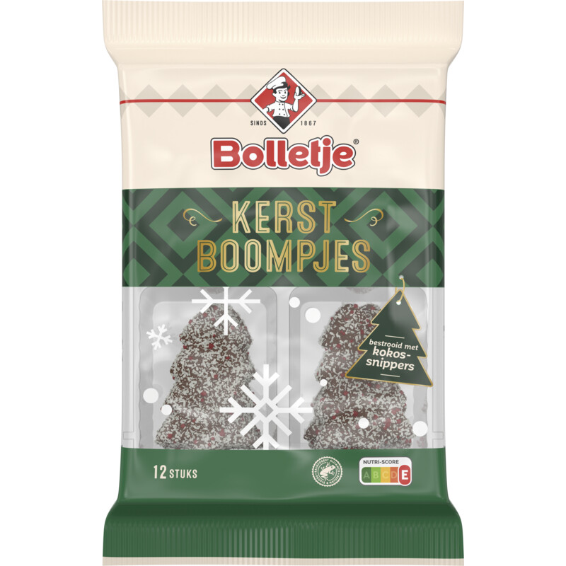 Een afbeelding van Bolletje Kerstboompjes met kokossnippers