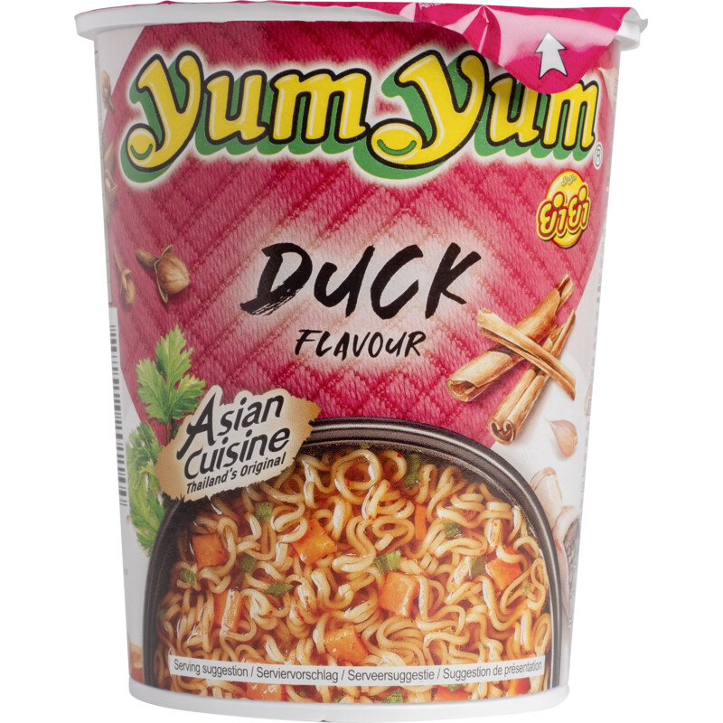 Een afbeelding van Yum Yum Duck flavour instant noodles