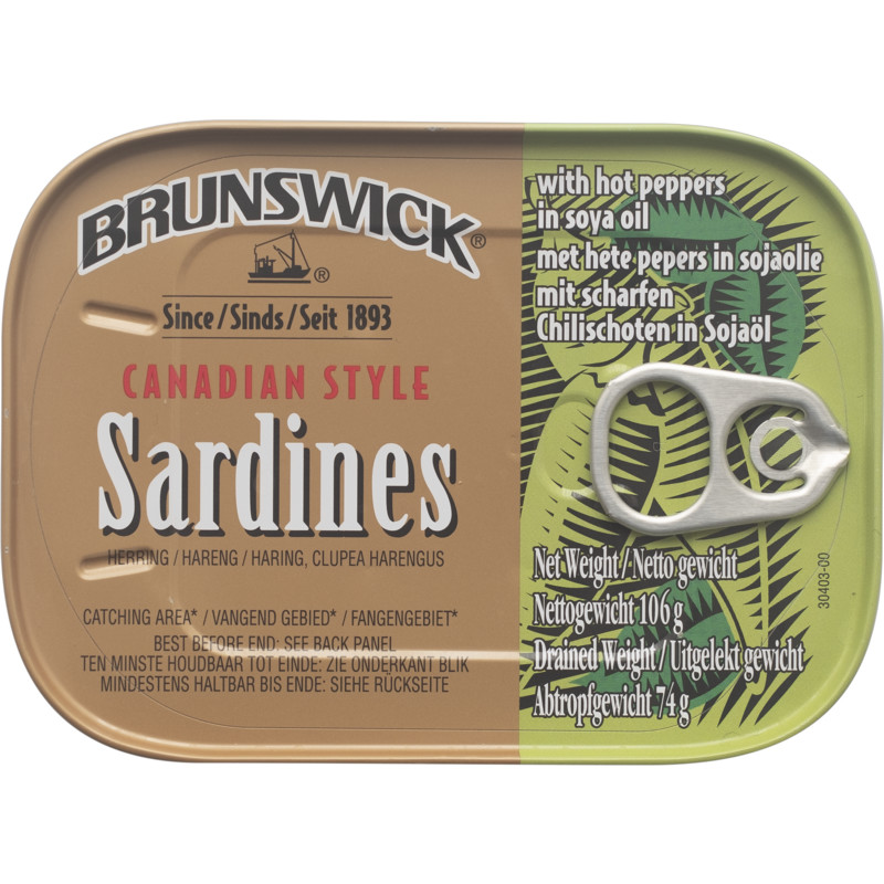 Een afbeelding van Brunswick Sardines hot peppers