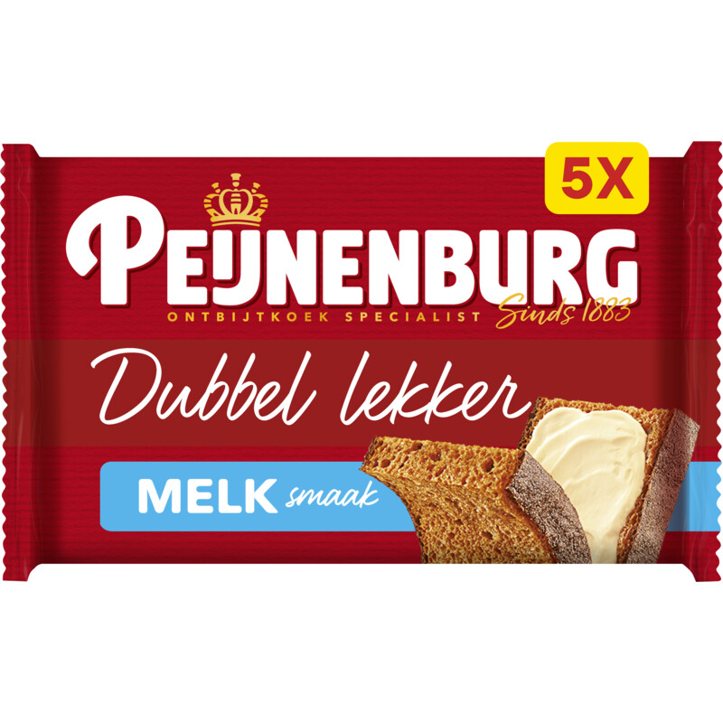 Een afbeelding van Peijnenburg Ontbijtkoek dubbel lekker melk per stuk