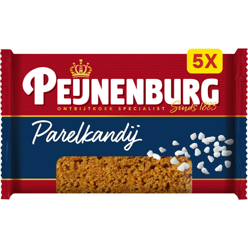 Een afbeelding van Peijnenburg Ontbijtkoek parelkandij 5-pack
