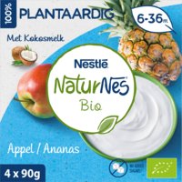 Een afbeelding van NaturNes Bio plantaardig toetje appel ananas 6+
